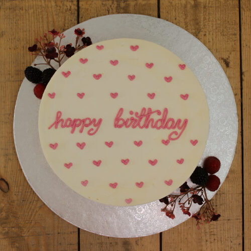 Geburtstagstorte "Happy Birthday mit Mini-Herzen"